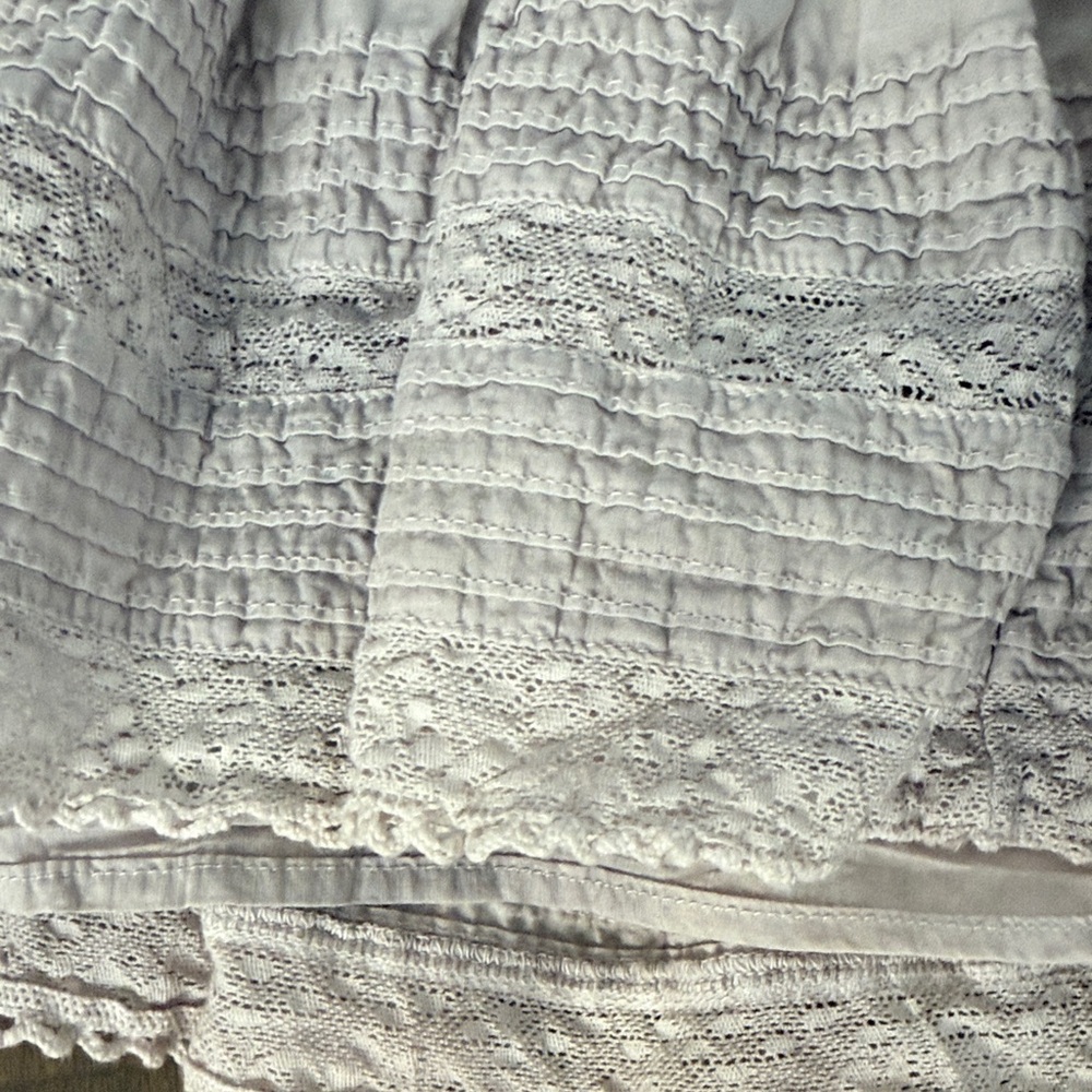 LoveShackFancy Washed Grey Ruffled Mini Skirt - Picture 3 of 5